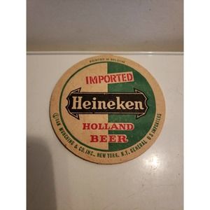 Vintage Imported Heineken Holland Beer Coaster - Printed in Belgium - Green